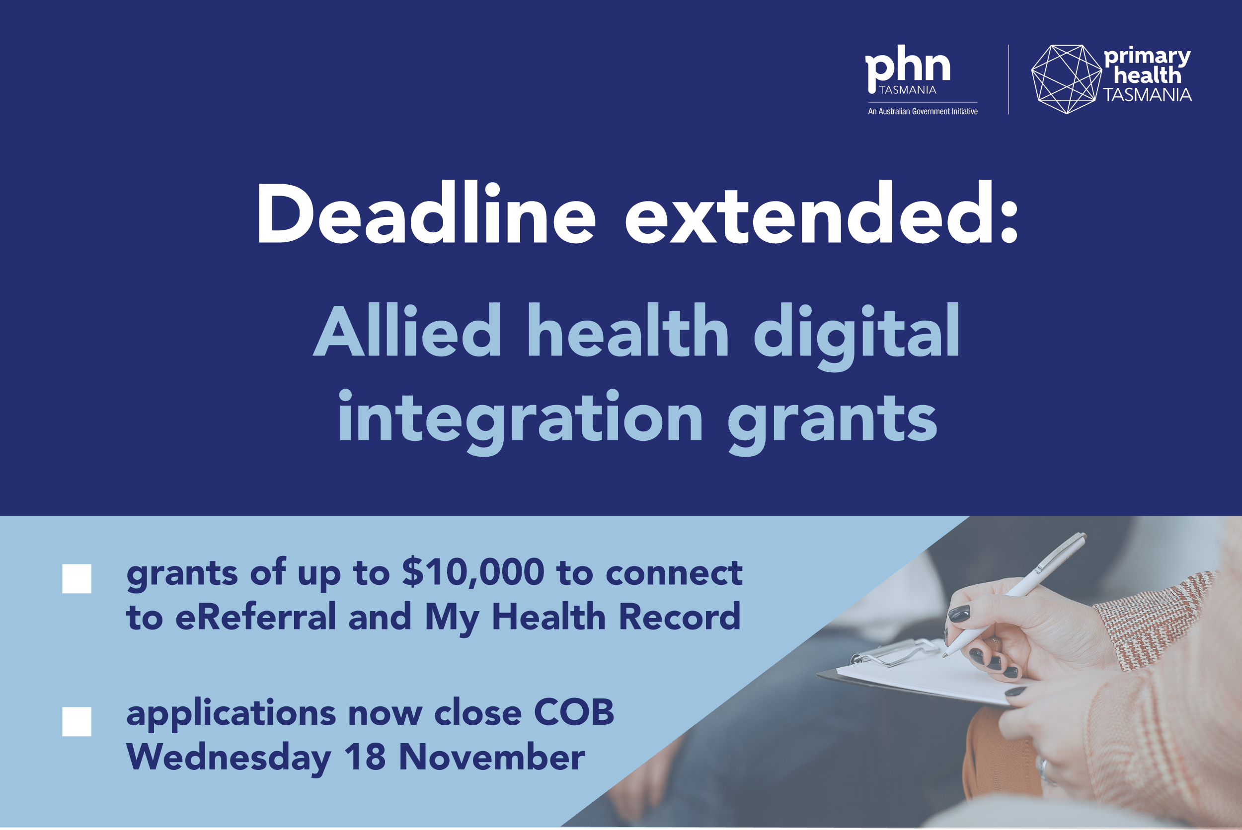 Now Closed First Round Applications Now Open For Primary Health Tasmania S Allied Health Digital Integration Grants Primary Health Tasmania